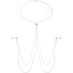 Rue Red Gem Necklace to Nipple Chain Created with Crystals