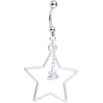 Handmade Starlight Dangle Belly Ring Created with Crystals