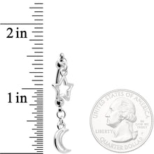 Handcrafted Hollow Moon Star Double Mount Reversible Belly Ring