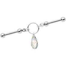 Drop Dangle Double Industrial Barbell Created with Crystals