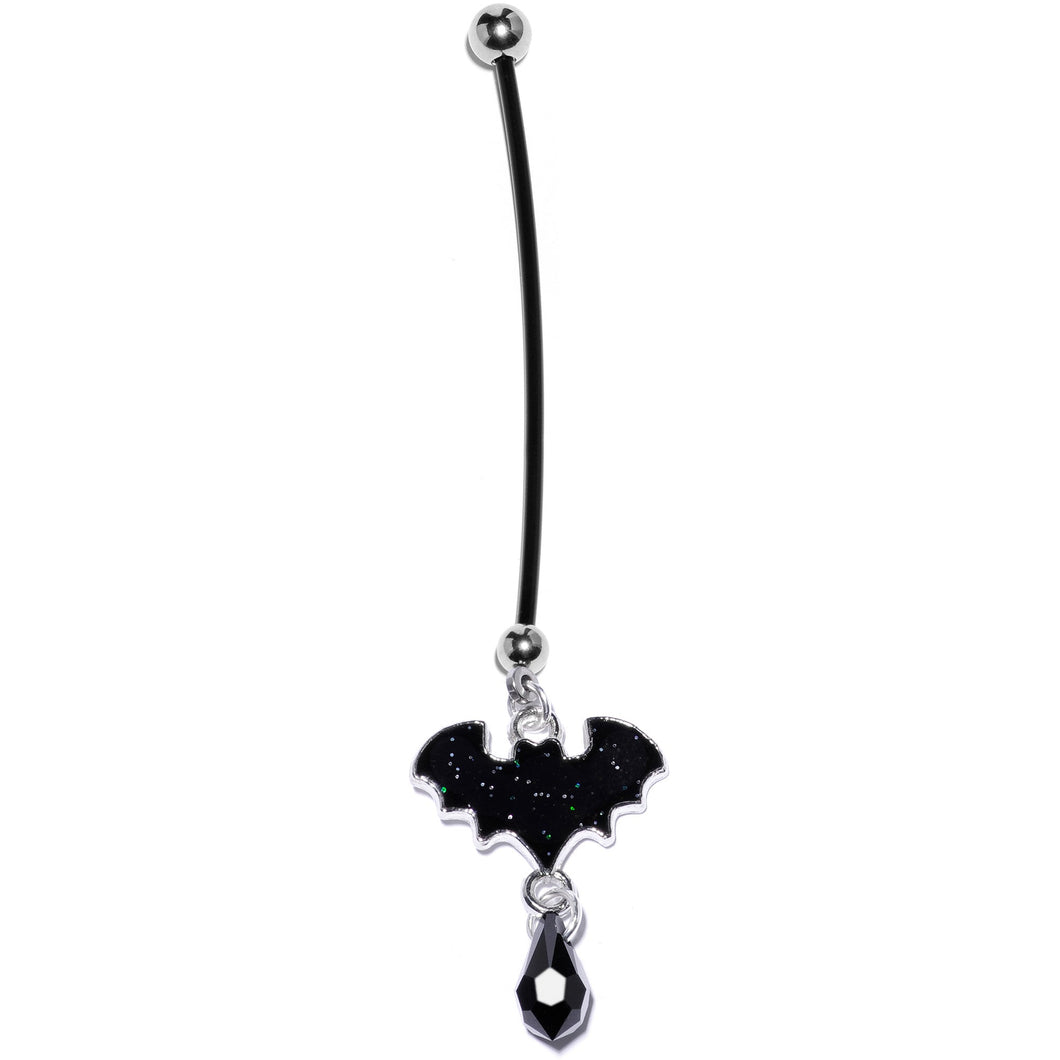 Handcrafted Bat Pregnancy Belly Ring Created with Crystals