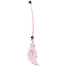 Handcrafted Natural Rose Flower Quartz Leaf Dangle Pregnancy Belly Ring