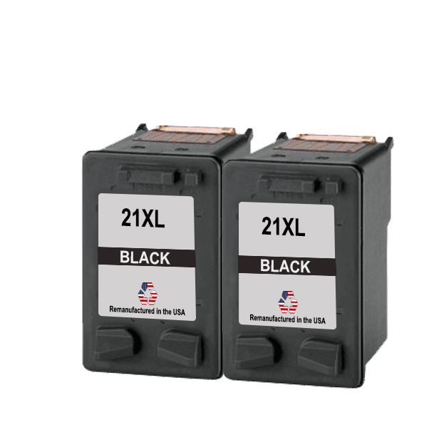 U.S. Remanufactured for HP 21XL (CH569AN) Black Twin Pack Ink Cartridges