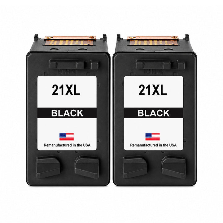 U.S. Remanufactured for HP 21XL (CH569AN) Black Twin Pack Ink Cartridges