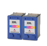 U.S. Remanufactured for HP 22XL (CH570AN) Color Twin Pack Ink Cartridges Twin Pack