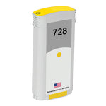 U.S. Remanufactured for HP 728 130ml (F9J65A) Yellow Ink Cartridges
