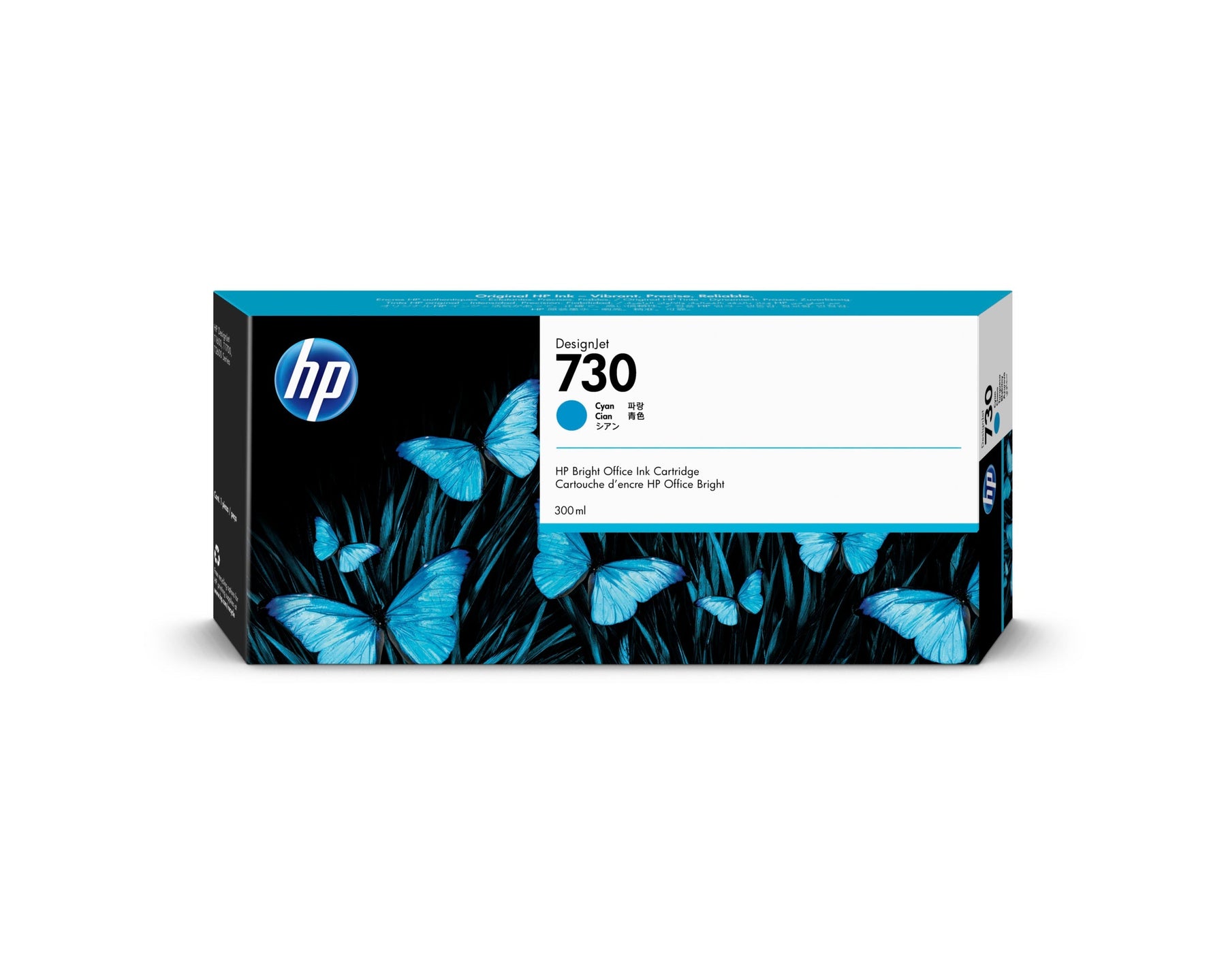 New, Pre-Owned - HP 730 300-ml (P2V68A) Cyan Ink Cartridge
