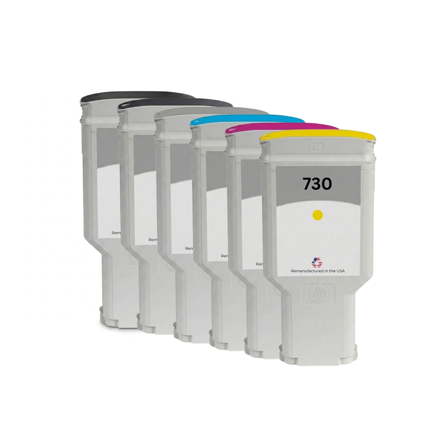U.S. Remanufactured for HP 730 300ml Multi-Color (6-Pack) Ink Cartridges