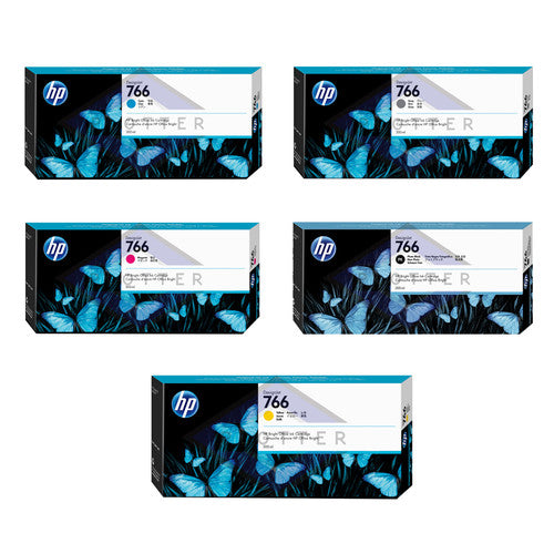 New, Pre-Owned - HP 766 Black/Color Ink Cartridge-6 Pack