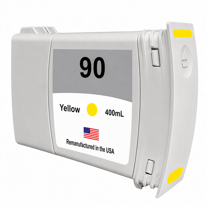 U.S. Remanufactured Ink Cartridge for HP 90 400mL (C5065A) Yellow