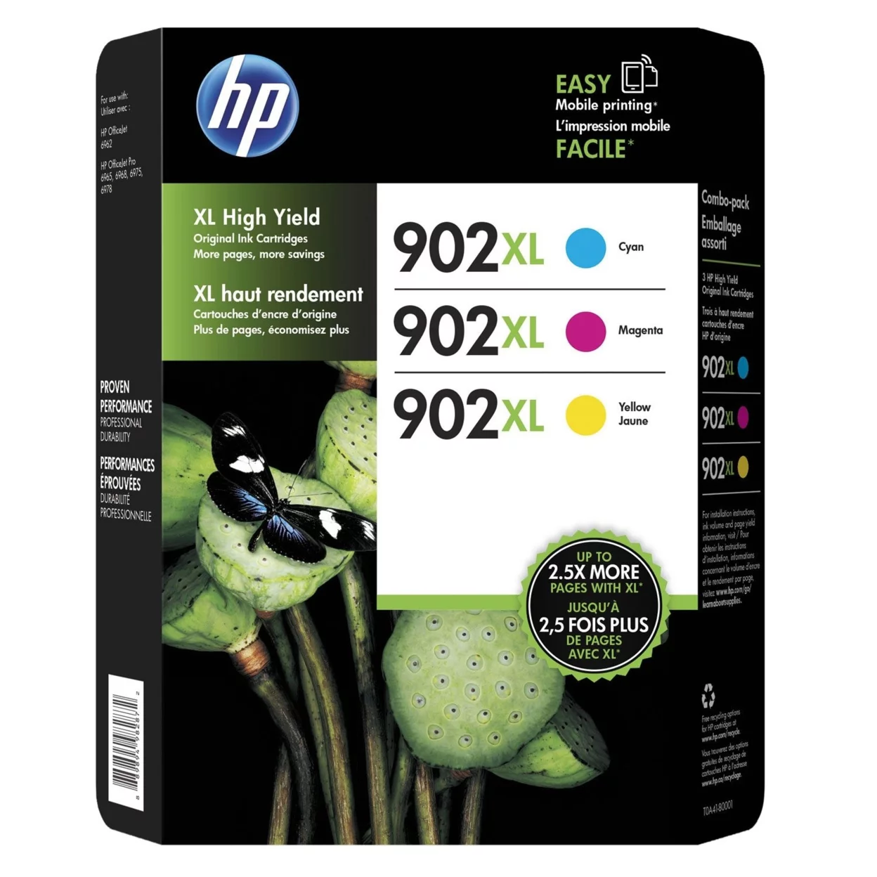 New, Pre-Owned - HP 902XL Cyan, Magenta & Yellow Ink Cartridge