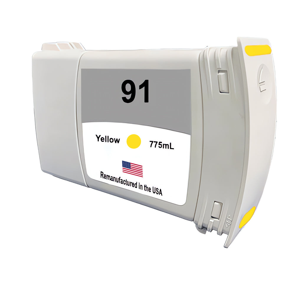 U.S. Remanufactured for HP 91 775mL (C9469A) Yellow Ink Cartridges