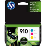 New, Pre-Owned - HP 910 Ink Cartridges - Cyan, Magenta, Yellow, 3 Cartridges