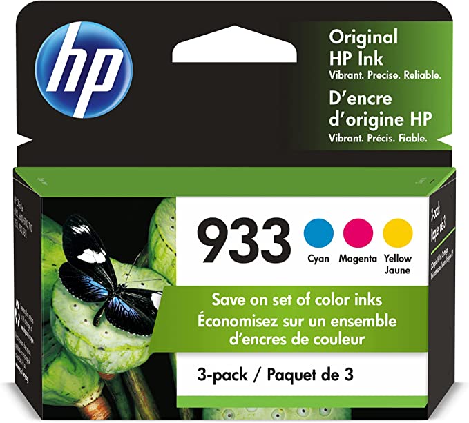 New, Pre-Owned - HP 933 Cyan, Magenta, Yellow Ink Cartridges (3-pack)