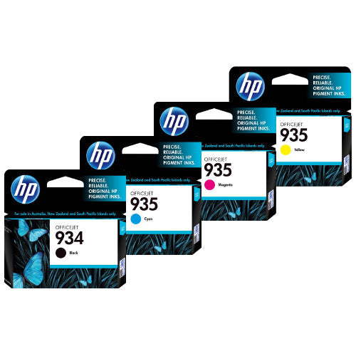 New, Pre-Owned - HP 934 Black / 935 Cyan, Magenta, Yellow Ink Cartridges