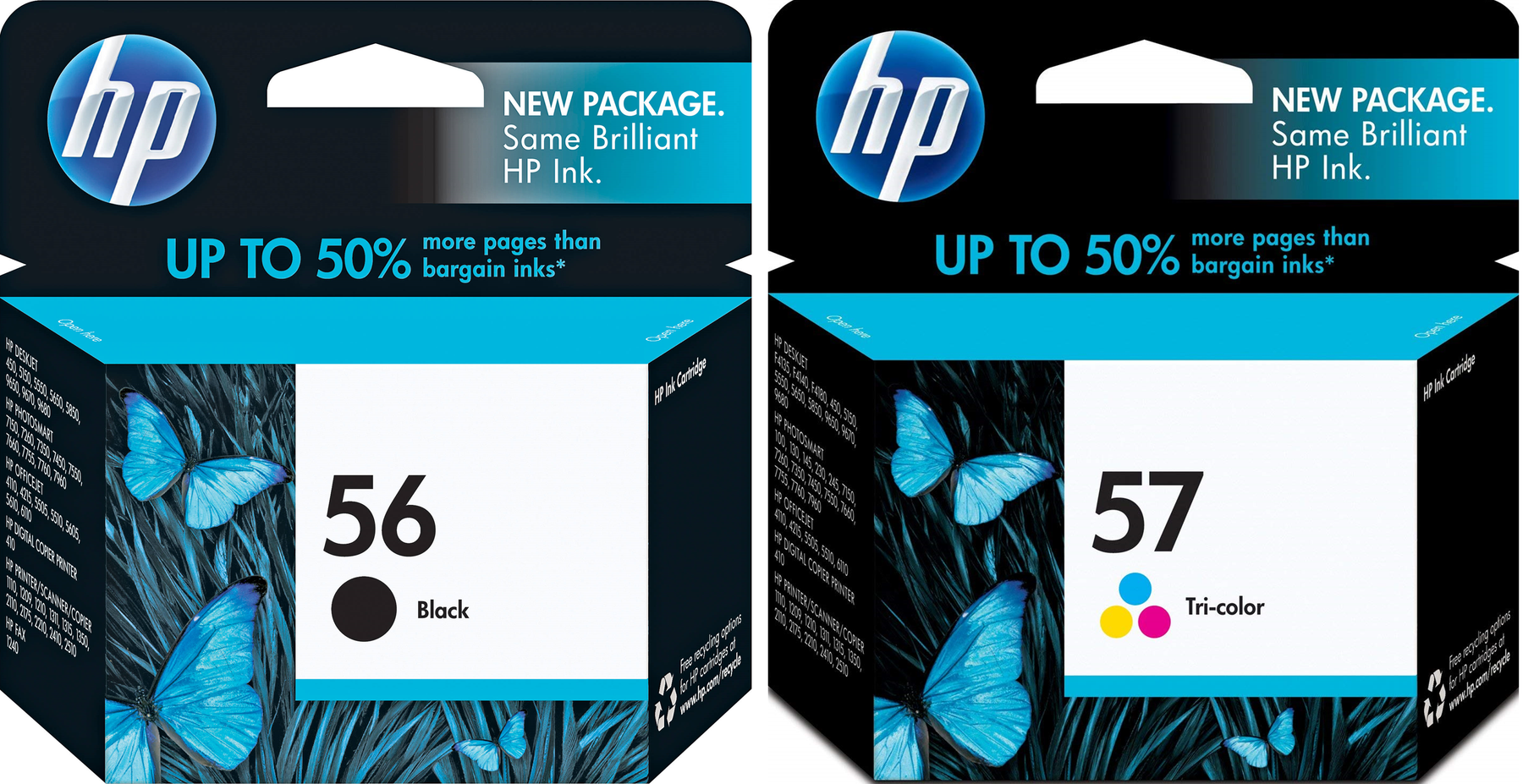 New, Pre-Owned - HP 56 Black and 57 Tricolor Ink Cartridges- Combo Pack