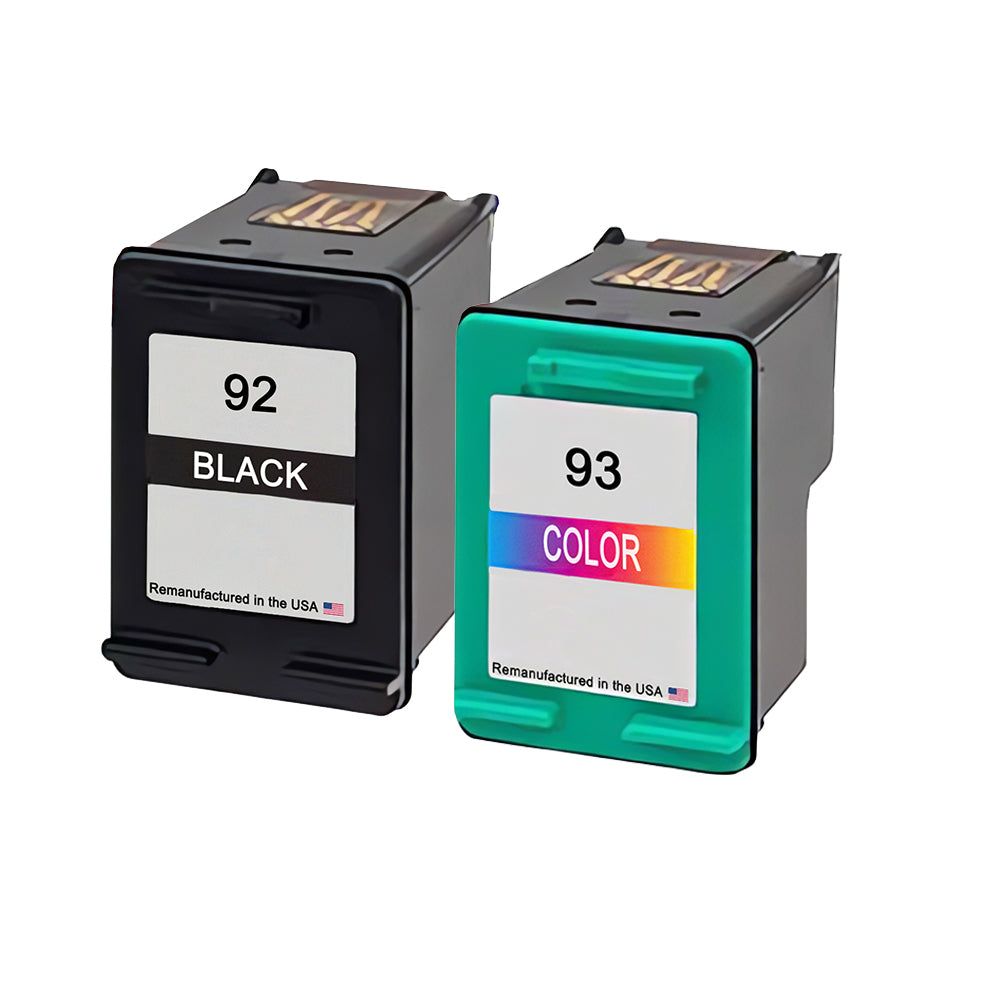 U.S. Remanufactured for HP 92 Black / 93 Color Ink Cartridges Combo Pack