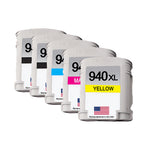 U.S. Remanufactured for HP 940XL 2 Black / 3 Color Ink Cartridges 5-pack