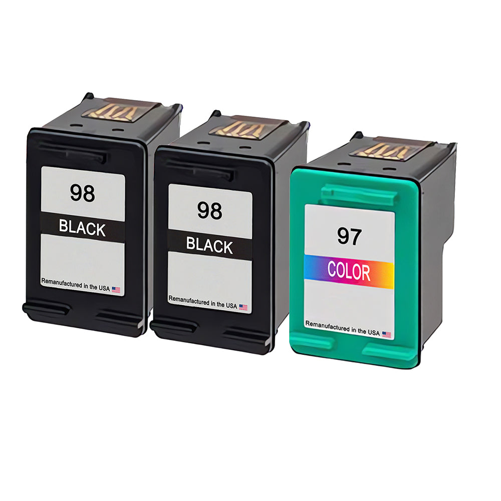 U.S. Remanufactured for HP 98 2 Black / 95 1 Tri-Color 3-Pack Ink Cartridge