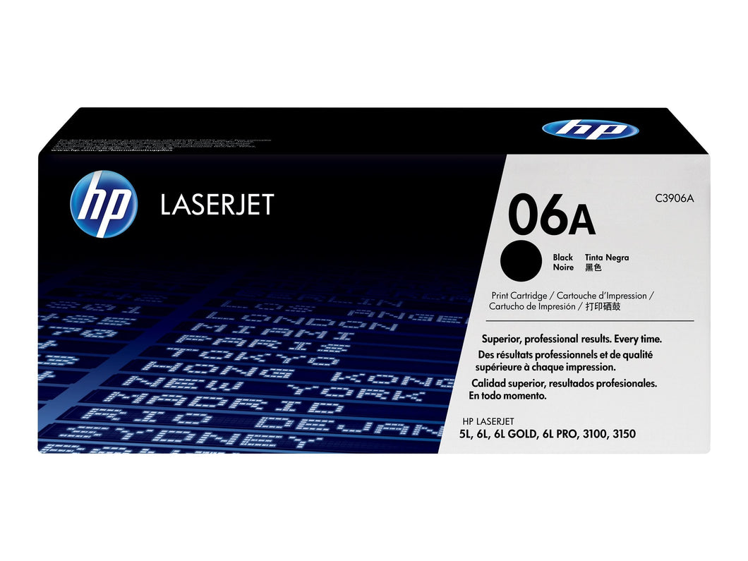 New, Pre-Owned - HP 06A Black LaserJet Toner Cartridge, C3906A