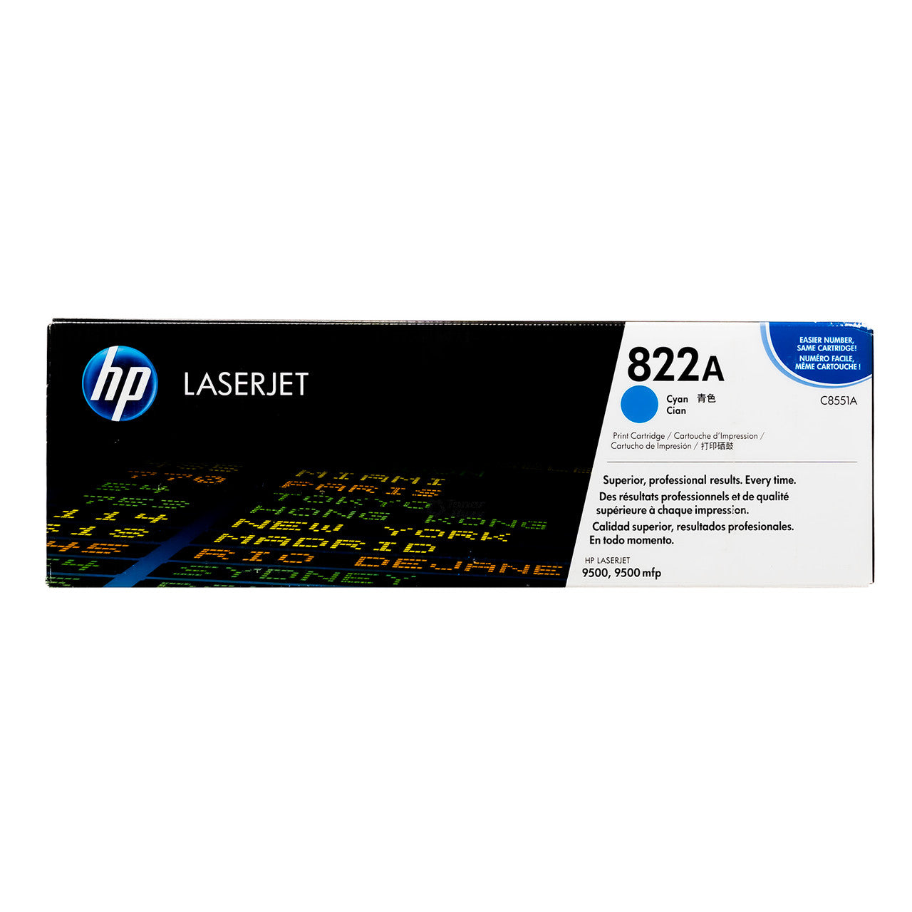 New, Pre-Owned - HP 822A Cyan Laser Toner Cartridge, C8551A