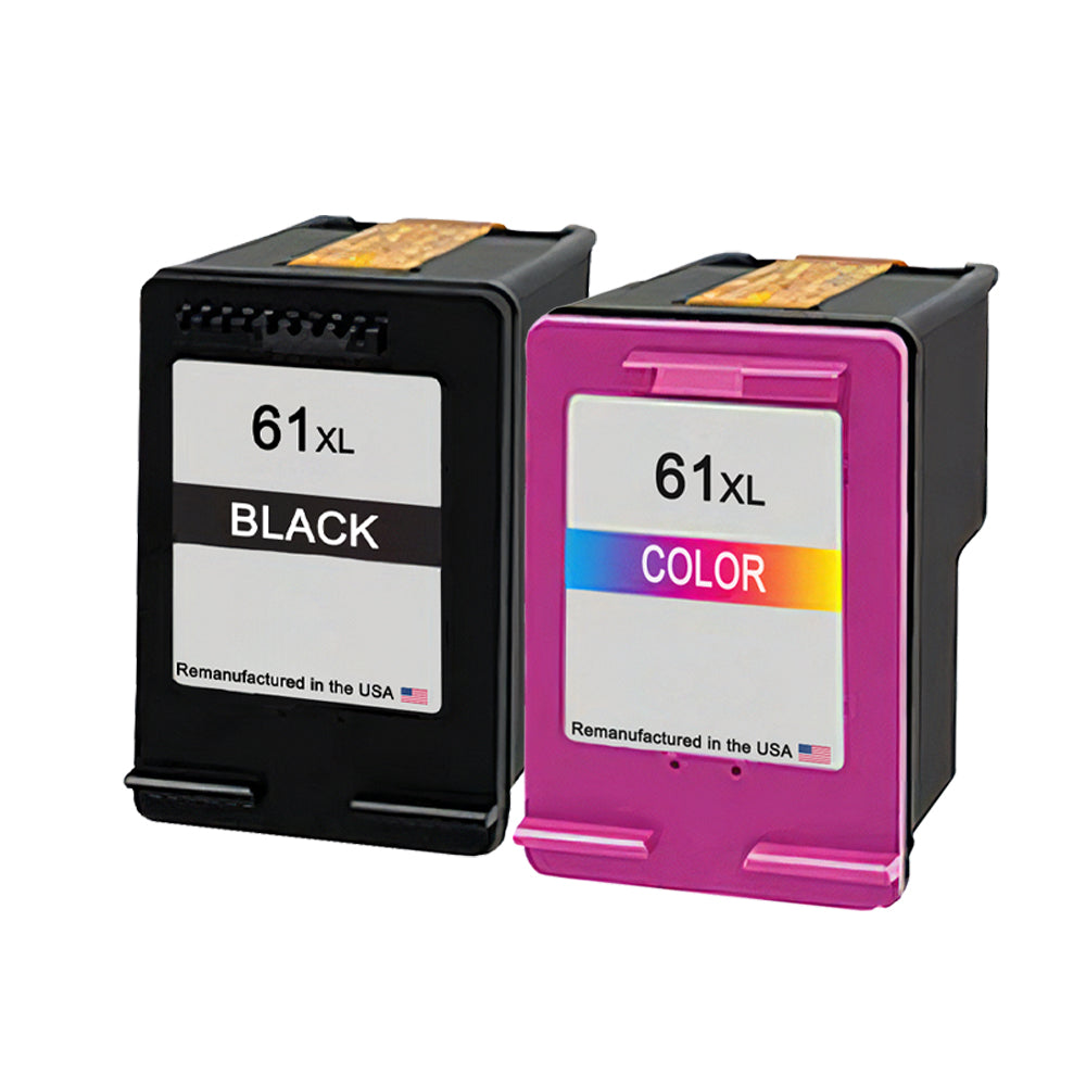 U.S. Remanufactured for HP 61XL Black / Color Combo Pack Ink Cartridges