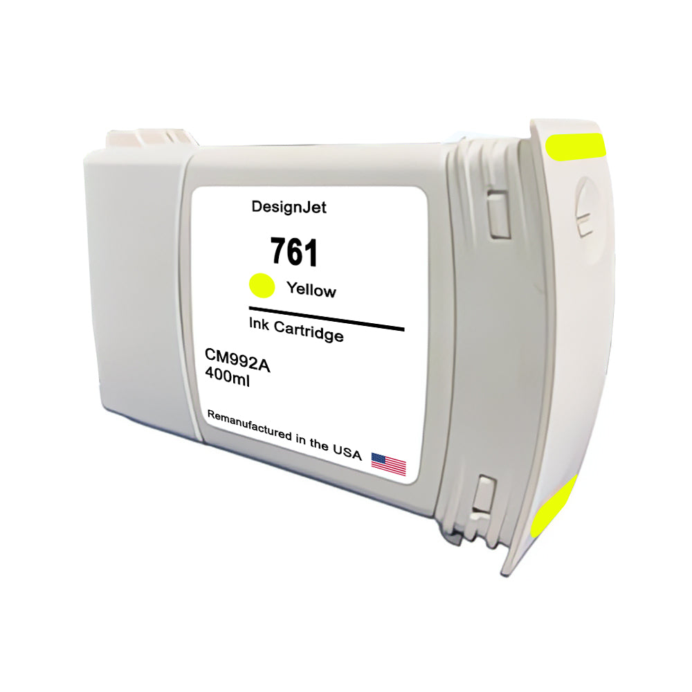 U.S. Remanufactured for HP 761 400mL (CM992A) Yellow Ink Cartridge