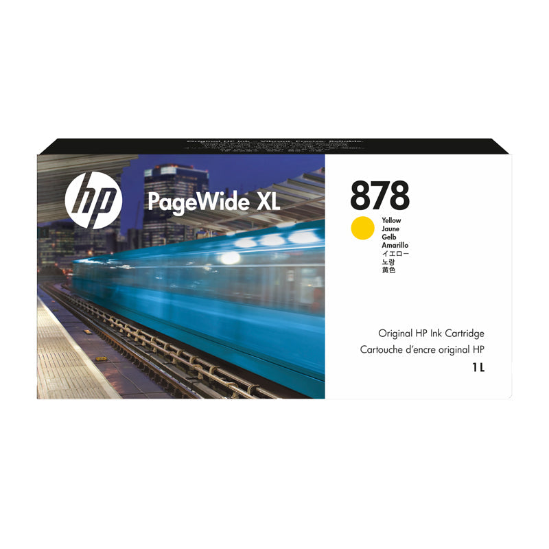 New, Pre-Owned - HP 878 PageWide XL 1L Yellow Ink Cartridge (312Z4A)