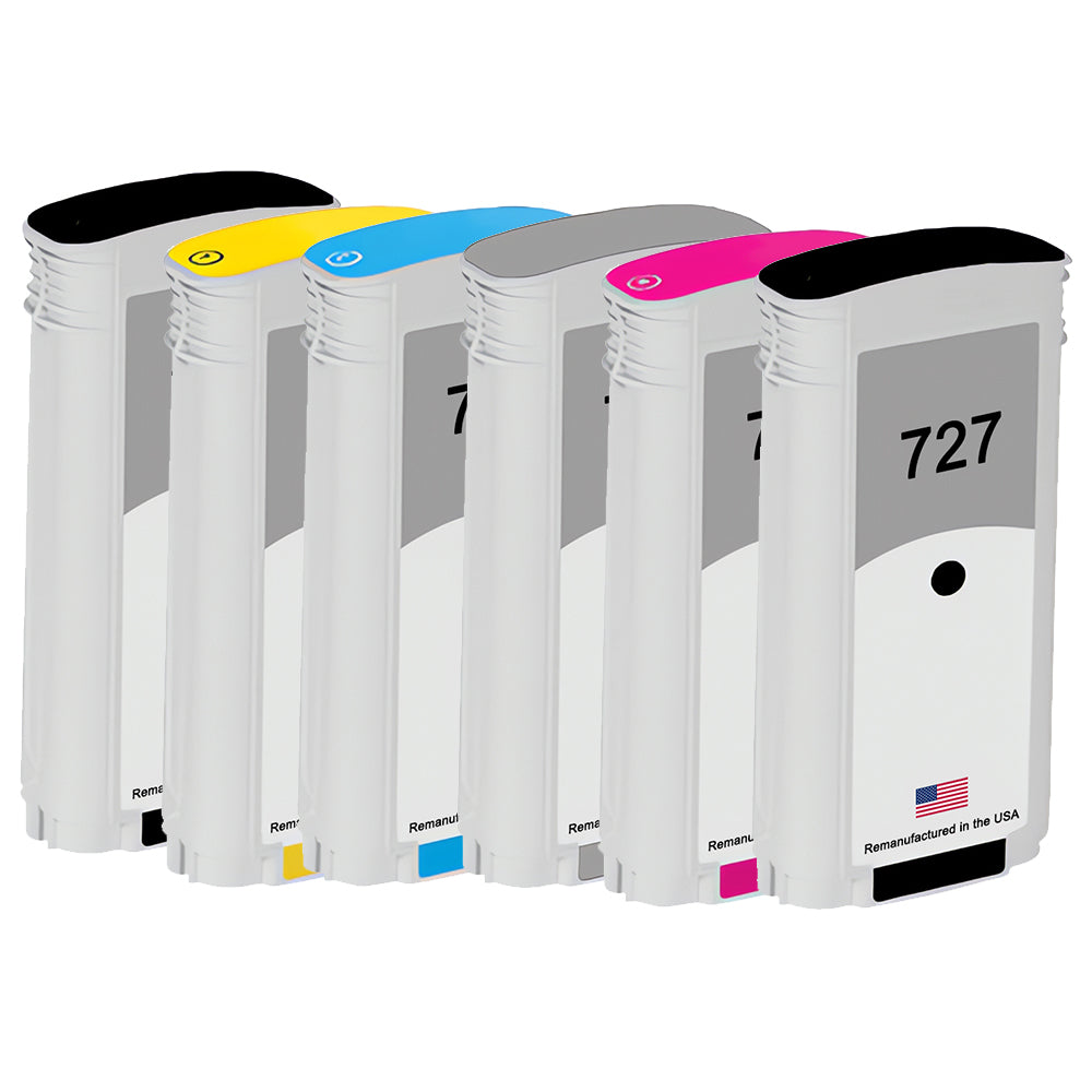U.S. Remanufactured for HP 727XL 300mL 6-Pack Ink Cartridges