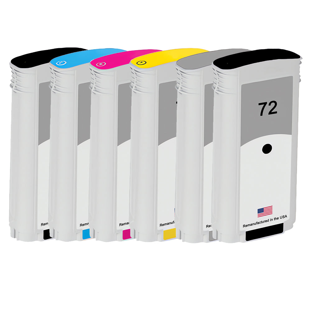 U.S. Remanufactured for HP 72 130-ml 6-Pack Ink Cartridges