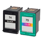 U.S. Remanufactured for HP 74 Black / 75 Color Combo Pack Ink Cartridges