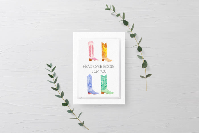 Head Over Boots Greeting Card
