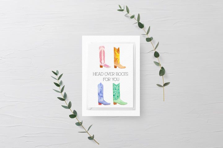 Head Over Boots Greeting Card