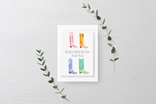 Head Over Boots Greeting Card