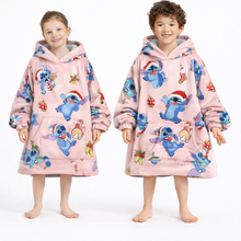 Stitch Oversized Wearable Blanket Hoodie – Pink Sherpa for Kids & Adults | OLM Toys