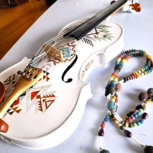 Native American Spirit Violin Outfit | Robin Egg Blue & Gold Motif, Crystal Tuners