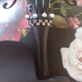 Black Rose Viola Outfit | Custom Crystal Tailpiece & Pearl Fine Tuners