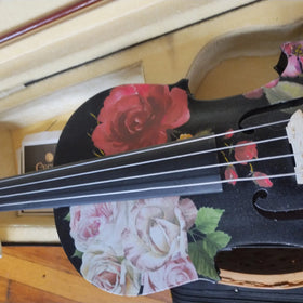 Black Rose Viola Outfit | Custom Crystal Tailpiece & Pearl Fine Tuners