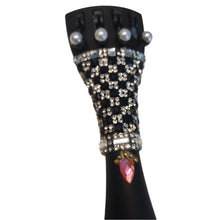 Rozanna's Onyx Lattice Violin Tailpiece | Black & Clear Crystal Checkerboard