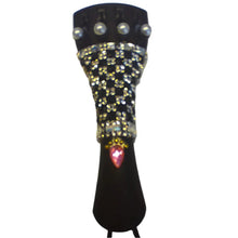 Rozanna's Onyx Lattice Violin Tailpiece | Black & Clear Crystal Checkerboard