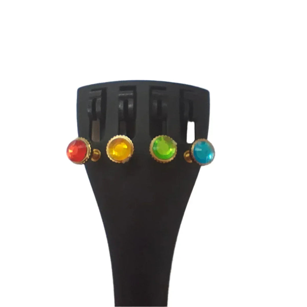 Color Coded Crystalline Violin Tailpiece | Helps Students Learn String Names