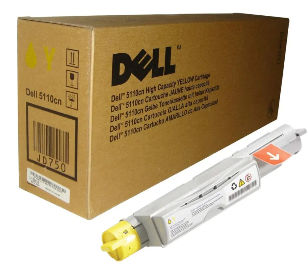 New, Pre-Owned - Dell 5110CN High Yield yellow Toner Cartridge, JD750