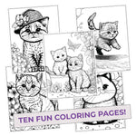 Kitty Colors Coloring Pages (10 Pack)