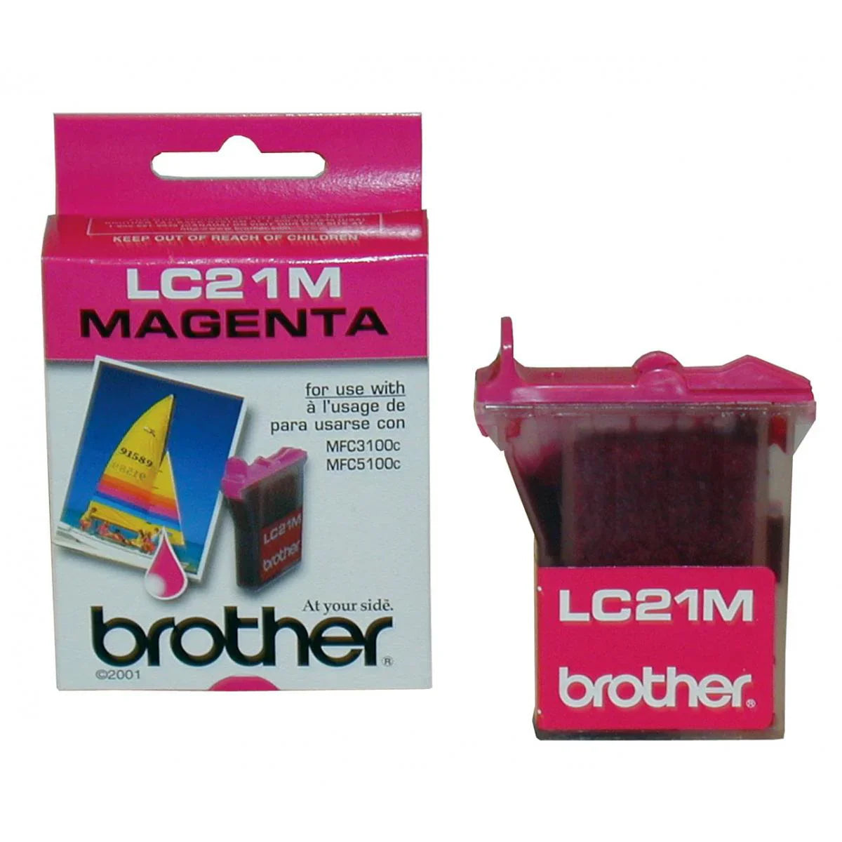 New, Pre-Owned - Brother LC21 Innobella Standard Yield Magenta Ink Cartridge, LC21M