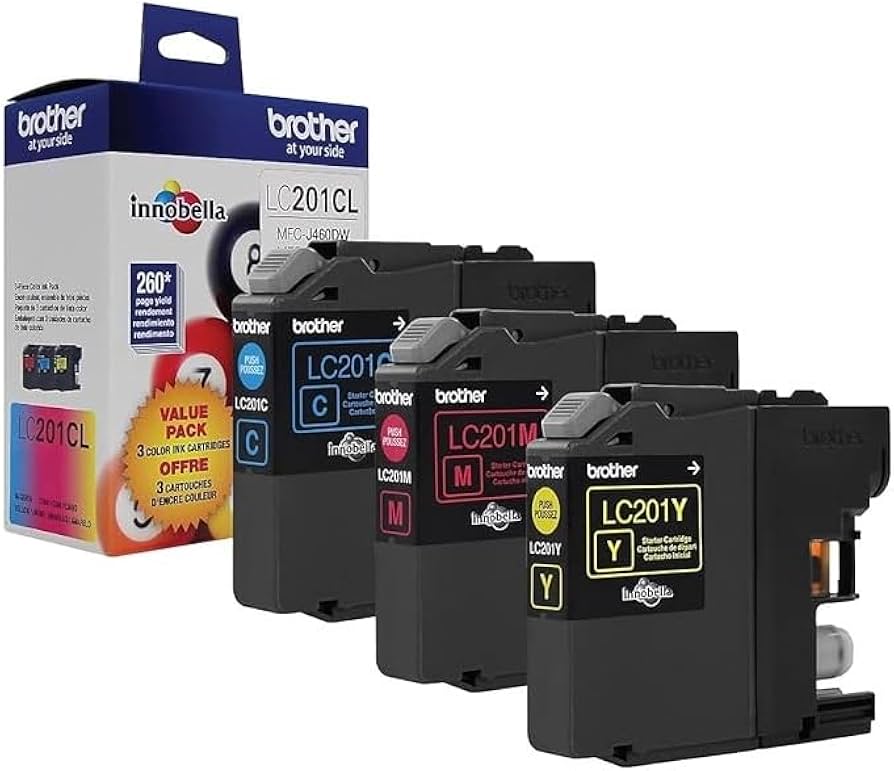 New, Pre-Owned - Brother LC201 Standard Yield Tri-Colour Ink Cartridge-3-Pack