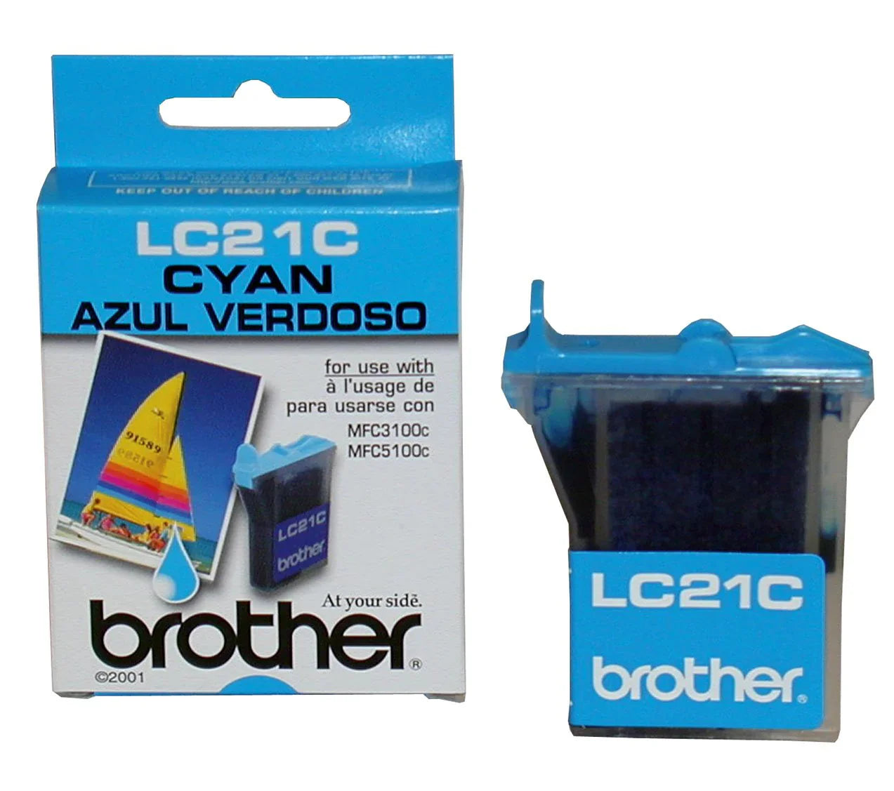 New, Pre-Owned - Brother LC21 Innobella Standard Yield Cyan Ink Cartridge, LC21C