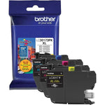 New, Pre-Owned - Brother LC3017XL Cyan, Magenta, Yellow Ink Cartridge, 3-Pack