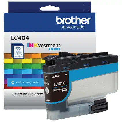 New, Pre-Owned - Brother LC404 Standard-Yield Cyan Ink Cartridge, LC404C