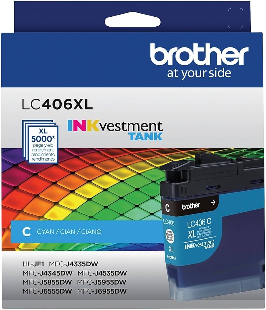 New, Pre-Owned - Brother LC406XL High Yield Cyan Ink Cartridge