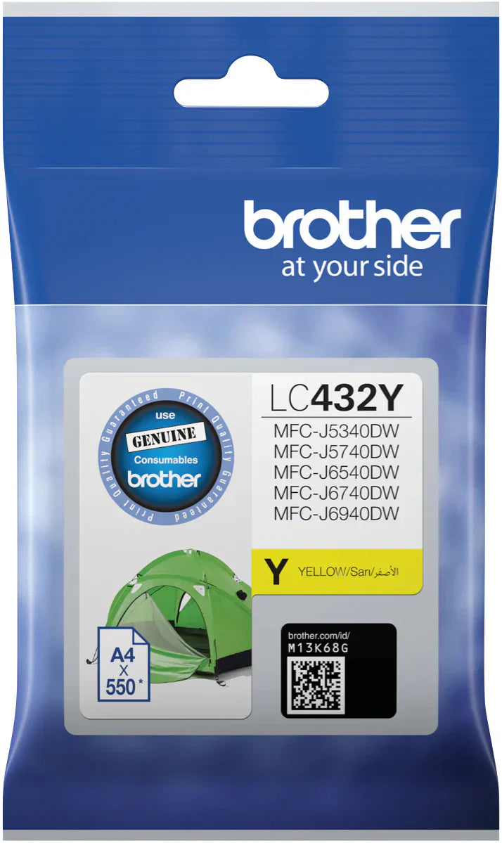New, Pre-Owned - Brother LC432Y Standard Yield Yellow Ink Cartridge